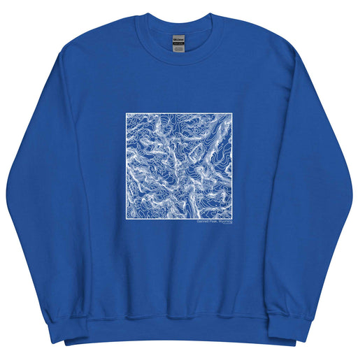 Gannett Peak Wyoming Topographic  Map Unisex Crewneck Sweater with City inscription in Royal Blue