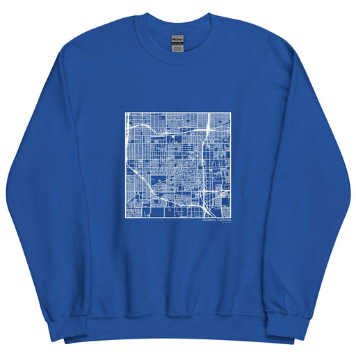 Gardena California  Map Unisex Crewneck Sweater with City inscription in Royal Blue