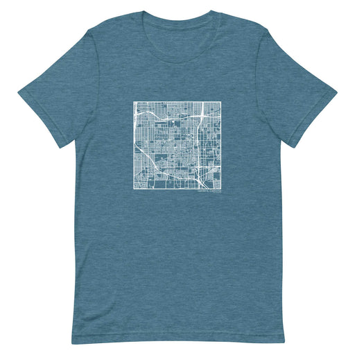 Gardena California  Map Unisex T-Shirt with City inscription in Heather Teal