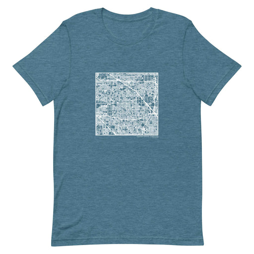 Garden Grove California  Map Unisex T-Shirt with City inscription in Heather Teal