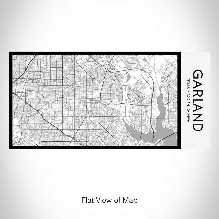 Rendered View of Garland Texas Map on 17oz Stainless Steel Insulated Bottle with printed classic style map