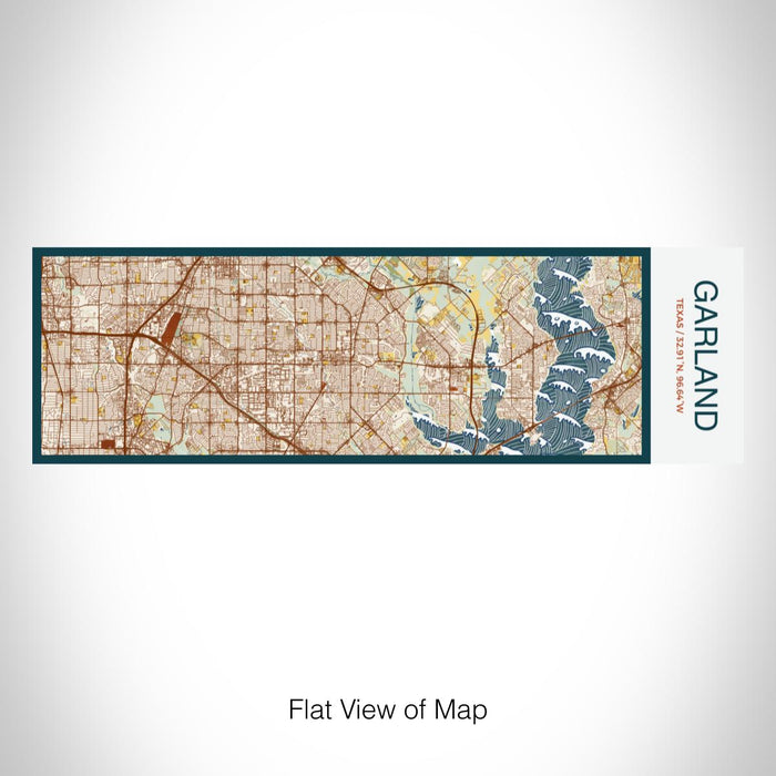 Rendered View of Garland Texas Map on 10oz Stainless Steel Insulated Cup in Woodblock with Sliding Lid