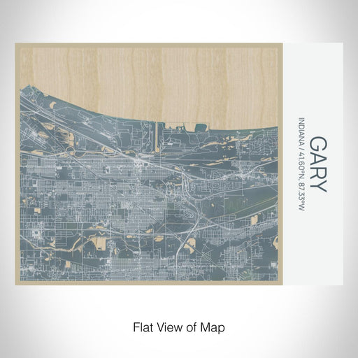 Rendered View of Gary Indiana Map on 20oz Stainless Steel Insulated Bottle with Bamboo Top with printed afternoon style map