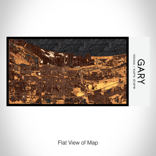 Rendered View of Gary Indiana Map on 17oz Stainless Steel Insulated Bottle with printed ember style map