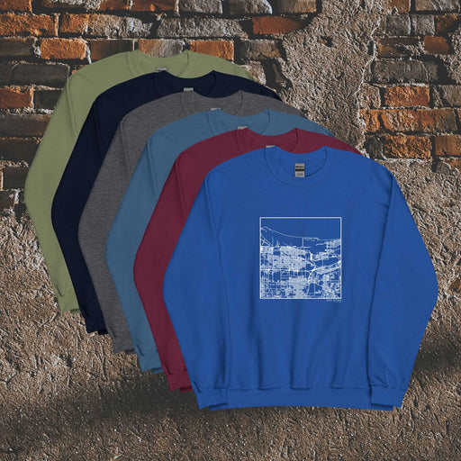 Gary Indiana  Map Unisex Crewneck Sweaters in Multiple Colors