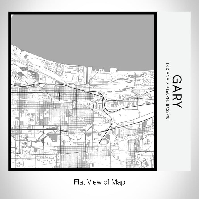 Rendered View of Gary Indiana Map on 17oz Stainless Steel Insulated Tumbler in Classic Map Style