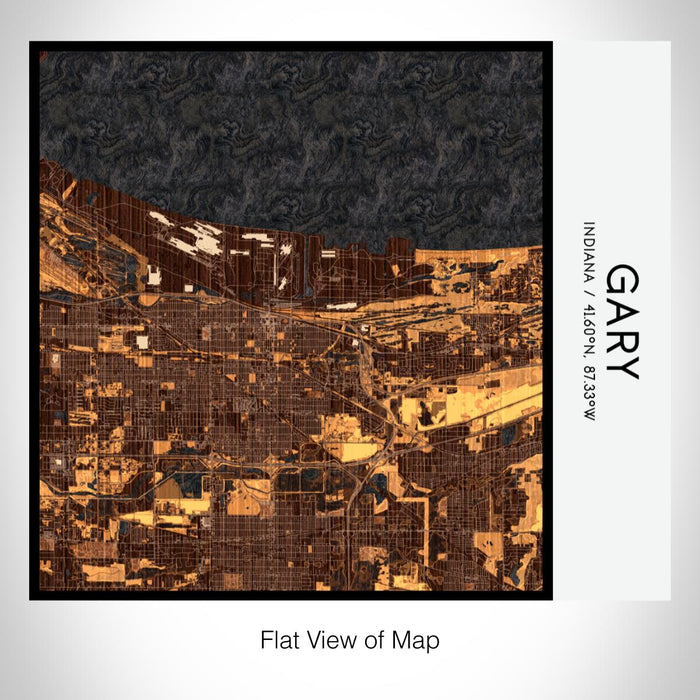 Rendered View of Gary Indiana Map on 17oz Stainless Steel Insulated Tumbler in Ember Map Style