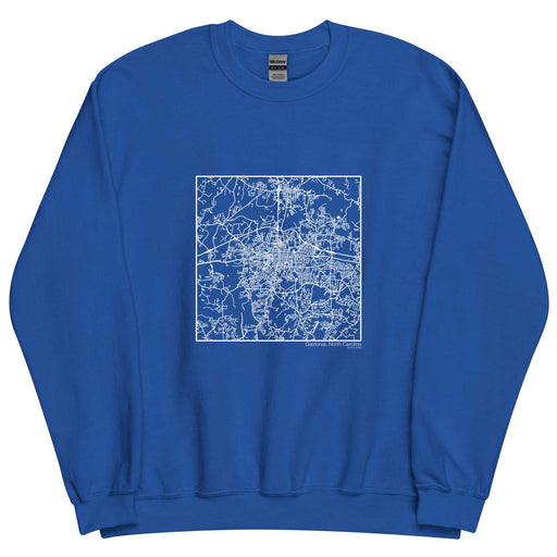 Gastonia North Carolina  Map Unisex Crewneck Sweater with City inscription in Royal Blue