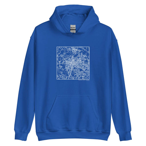 Gastonia North Carolina  Map Unisex Hoodie Sweater with City inscription in Royal Blue