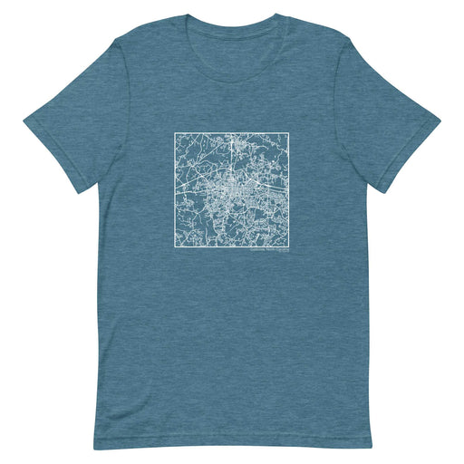 Gastonia North Carolina  Map Unisex T-Shirt with City inscription in Heather Teal