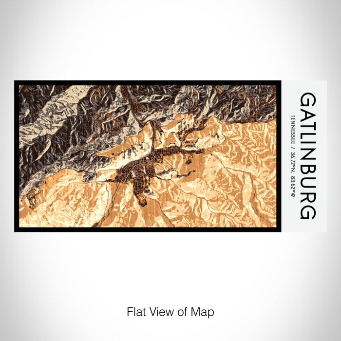 Rendered View of Gatlinburg Tennessee Map on 17oz Stainless Steel Insulated Bottle with printed ember style map