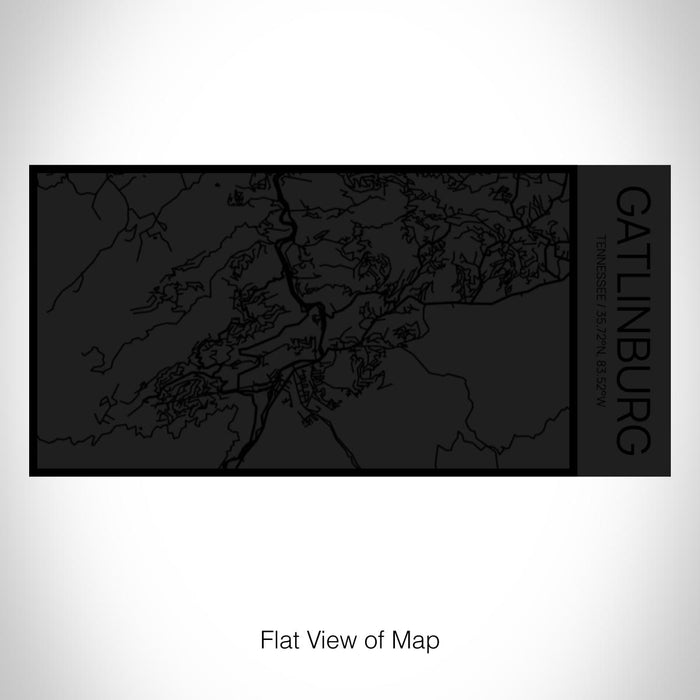 Rendered View of Gatlinburg Tennessee Map on 17oz Stainless Steel Insulated Cola Bottle in Stainless in Matte Black