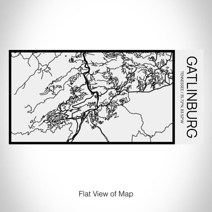 Rendered View of Gatlinburg Tennessee Map on 17oz Stainless Steel Insulated Cola Bottle in Stainless in Matte White