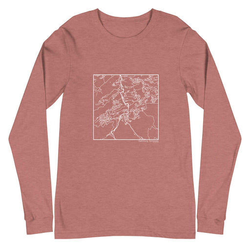 Gatlinburg Tennessee  Map Unisex Long-Sleeve T-shirt with City inscription in Heather Mauve