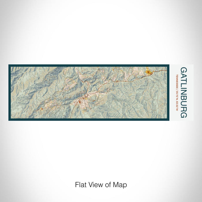 Rendered View of Gatlinburg Tennessee Map on 10oz Stainless Steel Insulated Cup in Woodblock with Sliding Lid