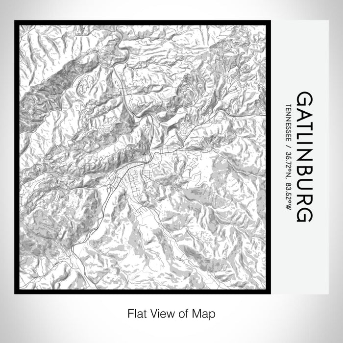 Rendered View of Gatlinburg Tennessee Map on 17oz Stainless Steel Insulated Tumbler in Classic Map Style