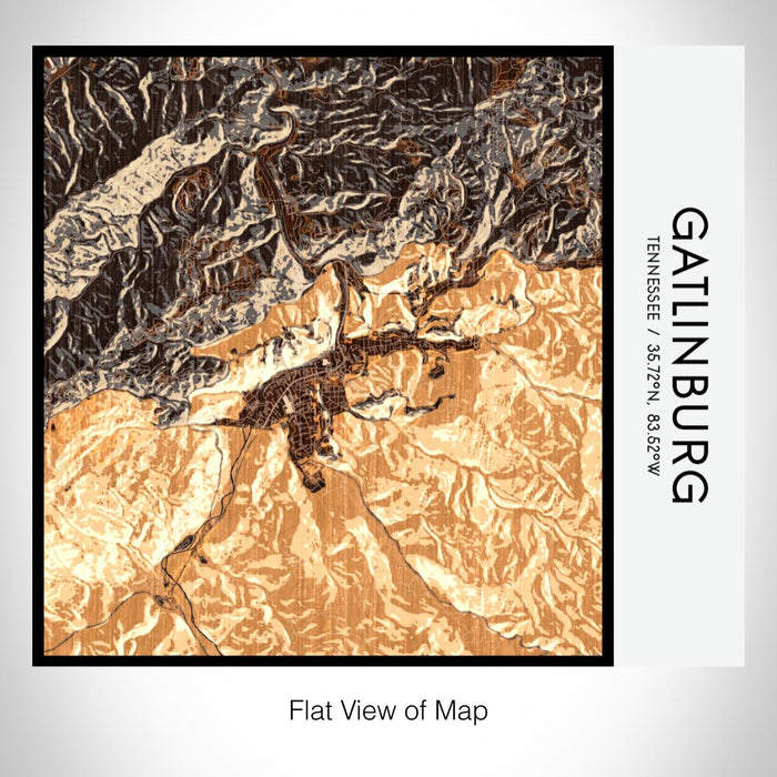 Rendered View of Gatlinburg Tennessee Map on 17oz Stainless Steel Insulated Tumbler in Ember Map Style