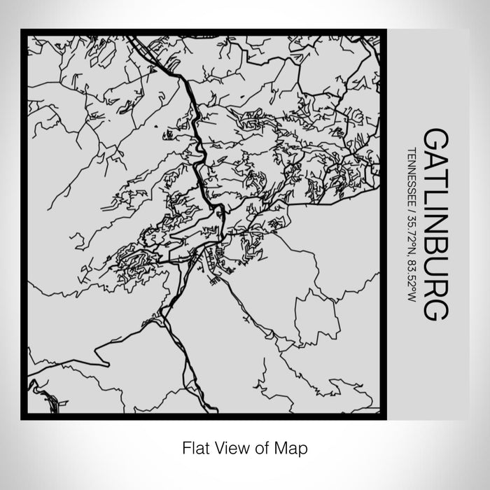 Rendered View of Gatlinburg Tennessee Map on 17oz Stainless Steel Insulated Tumbler in Tactile Lines with Succulent in Background