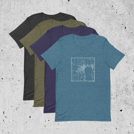 Geneva New York  Map Unisex T-Shirts in Multiple Colors