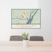 24x36 Georgetown South Carolina Map Print Lanscape Orientation in Woodblock Style Behind 2 Chairs Table and Potted Plant