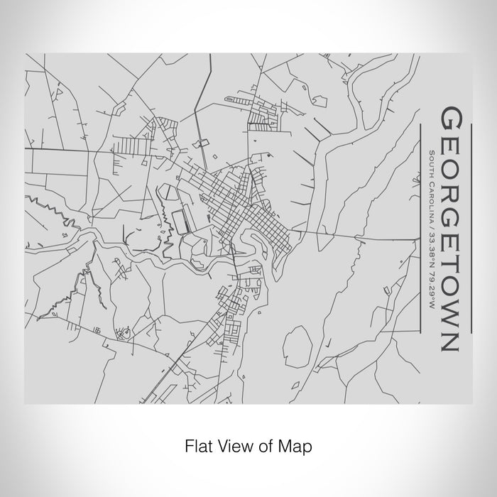 Rendered View of Georgetown South Carolina Map on 20oz Stainless Steel Insulated Bottle with Bamboo Top