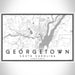Georgetown South Carolina Map Print Landscape Orientation in Classic Style With Shaded Background
