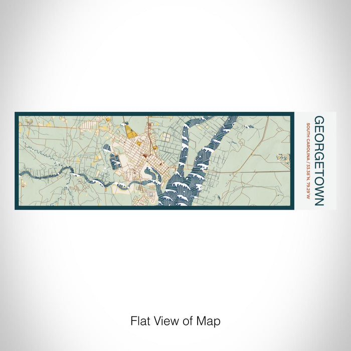 Rendered View of Georgetown South Carolina Map on 10oz Stainless Steel Insulated Cup in Woodblock with Sliding Lid