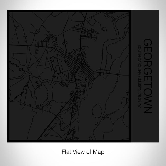 Rendered View of Georgetown South Carolina Map on 17oz Stainless Steel Insulated Tumbler in Matte Black with Tactile Lines