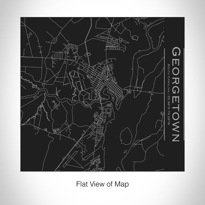 Rendered View of Georgetown South Carolina Map on 17oz Stainless Steel Insulated Tumbler in Black