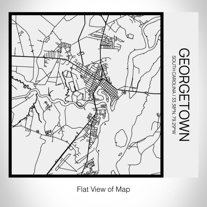 Rendered View of Georgetown South Carolina Map on 17oz Stainless Steel Insulated Tumbler in Matte White with Tactile Lines