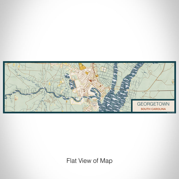 Flat View of Map Custom Georgetown South Carolina Map Enamel Mug in Woodblock