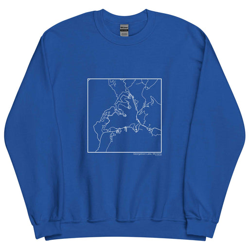 Georgetown Lake Montana  Map Unisex Crewneck Sweater with City inscription in Royal Blue