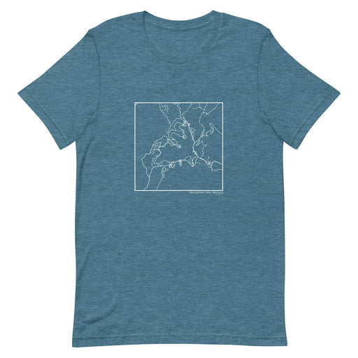 Georgetown Lake Montana  Map Unisex T-Shirt with City inscription in Heather Teal