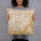 Person holding 18x18 Custom Gilbert Arizona Map Throw Pillow in Woodblock
