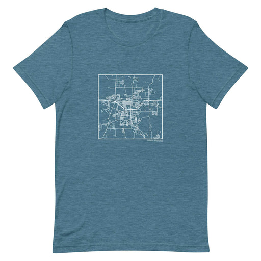 Gillette Wyoming  Map Unisex T-Shirt with City inscription in Heather Teal