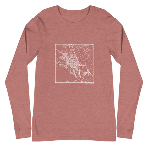 Gilroy California  Map Unisex Long-Sleeve T-shirt with City inscription in Heather Mauve