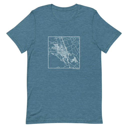 Gilroy California  Map Unisex T-Shirt with City inscription in Heather Teal