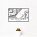 12x18 Girdwood Alaska Map Print Landscape Orientation in Classic Style With Small Cactus Plant in White Planter