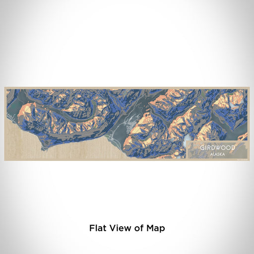 Flat View of Map Custom Girdwood Alaska Map Enamel Mug in Afternoon