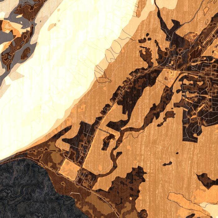 Girdwood Alaska Map Print in Ember Style Zoomed In Close Up Showing Details