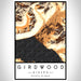 Girdwood Alaska Map Print Portrait Orientation in Ember Style With Shaded Background