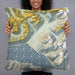 Person holding 22x22 Custom Girdwood Alaska Map Throw Pillow in Woodblock