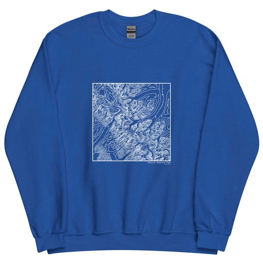 Glacier National Park Topographic  Map Unisex Crewneck Sweater with City inscription in Royal Blue