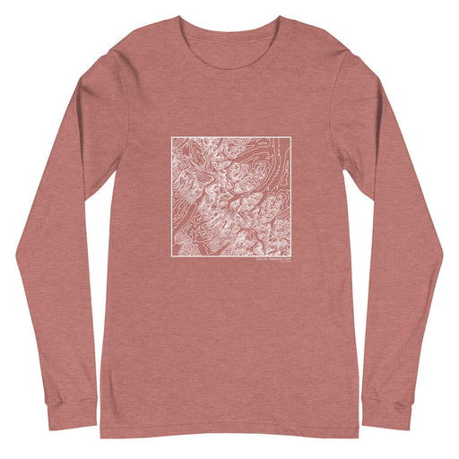 Glacier National Park Topographic  Map Unisex Long-Sleeve T-shirt with City inscription in Heather Mauve