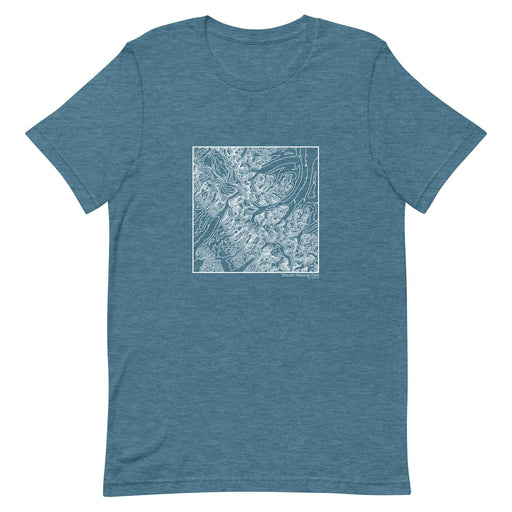 Glacier National Park Topographic  Map Unisex T-Shirt with City inscription in Heather Teal