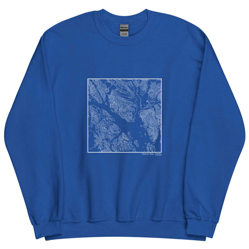 Glacier Bay Alaska Topographic  Map Unisex Crewneck Sweater with City inscription in Royal Blue