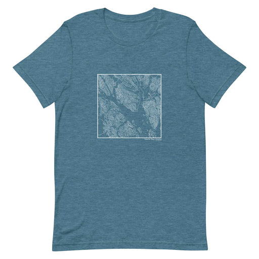 Glacier Bay Alaska Topographic  Map Unisex T-Shirt with City inscription in Heather Teal