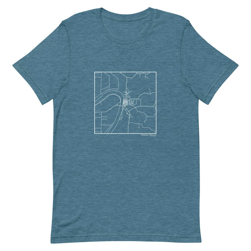 Glasgow Missouri  Map Unisex T-Shirt with City inscription in Heather Teal
