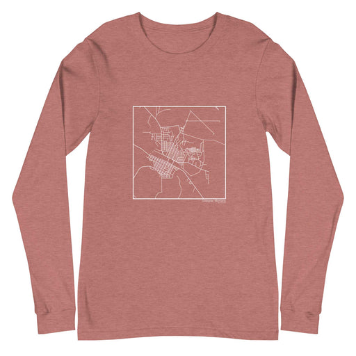 Glasgow Montana  Map Unisex Long-Sleeve T-shirt with City inscription in Heather Mauve
