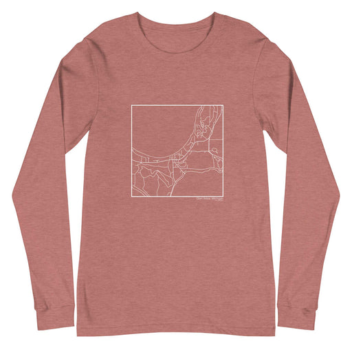 Glen Arbor Michigan  Map Unisex Long-Sleeve T-shirt with City inscription in Heather Mauve
